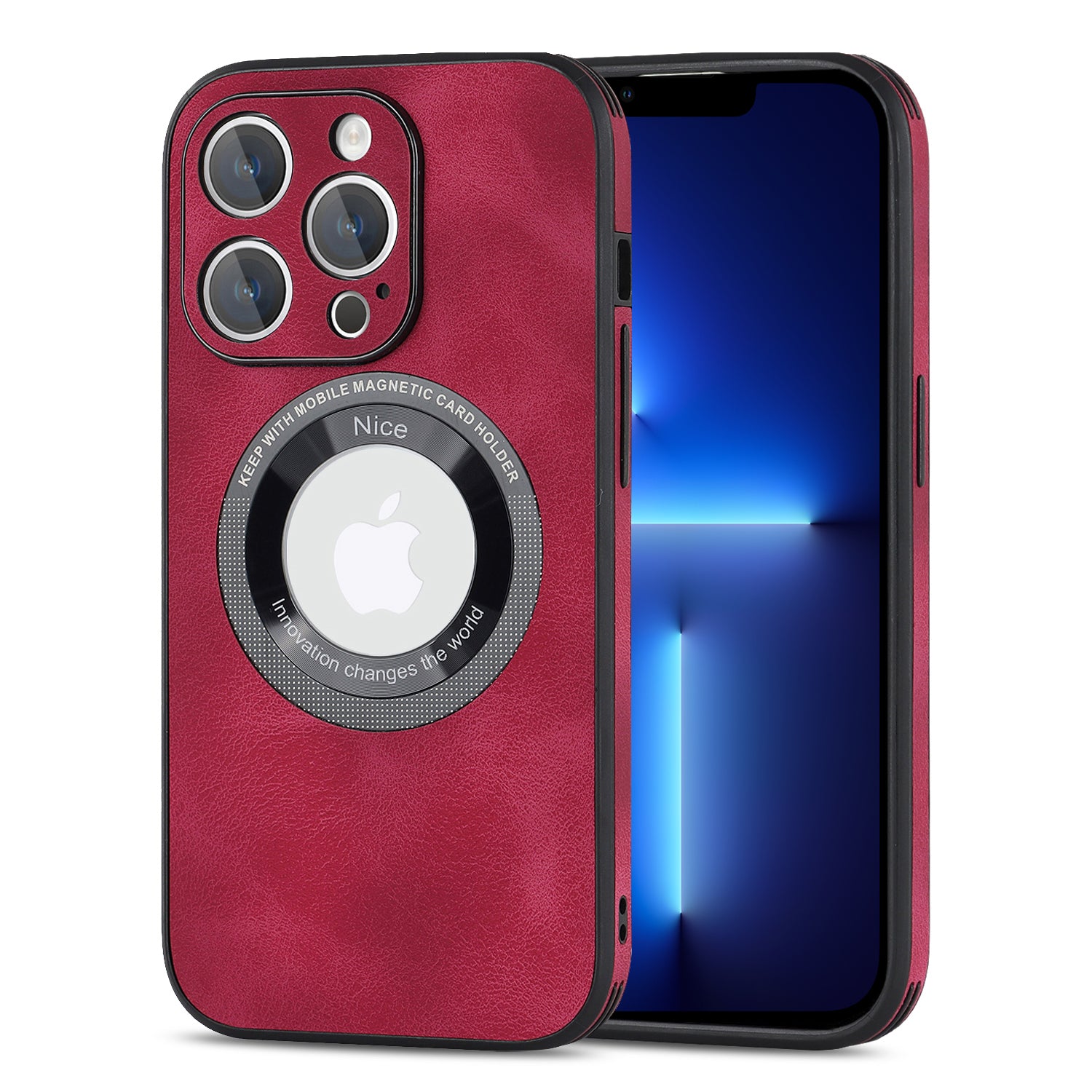For iPhone 13 Pro Max Magnetic Case Shockproof PU Leather+PC+TPU Logo View Phone Cover For iPhone 13 Pro Max Magnetic Case Shockproof PU Leather+PC+TPU Logo View Phone Cover